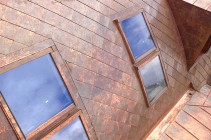 Copper roofing. Copper standing seam roofing